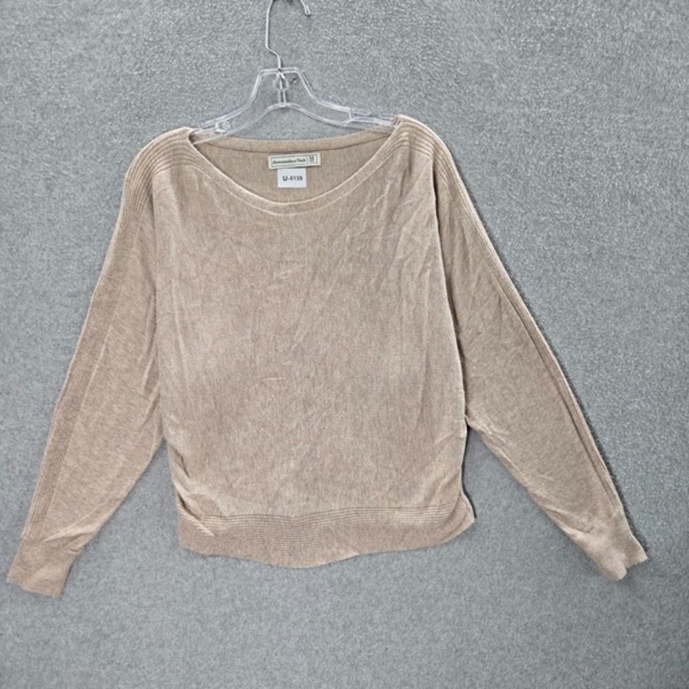 Abercrombie & Fitch Women Sweater Medium Beige Long Sleeve Pullover‎ Knit